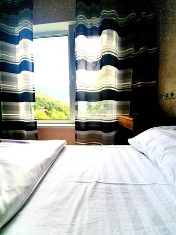 Двухместный номер с 1 кроватью или 2 отдельными кроватями, вид на горы в Гостевом доме Гостевой Дом Родник